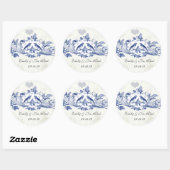Sticker Rond Rouleau d'arbre de chêne Navy Oiseaux Mariage Auto (Feuille)
