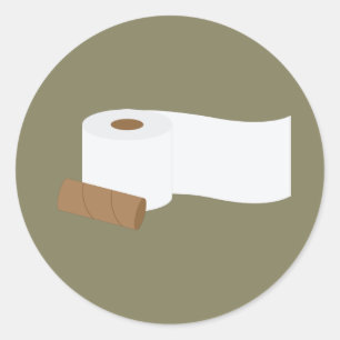 Sticker Rond Rouleau de papier toilette