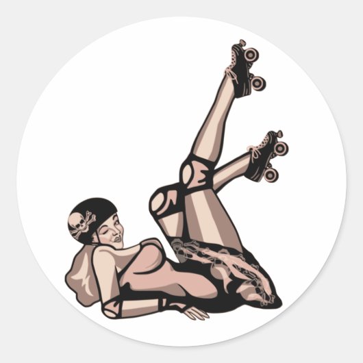 Sticker Rond rouleau derby pin diva (Devant)