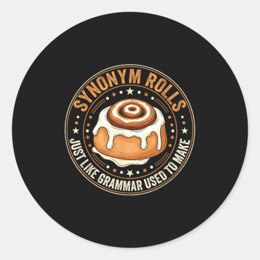 Sticker Rond Rouleaux de synonymes comme la grammaire utilisée (Devant)