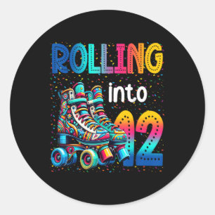 Sticker Rond Rouler Dans 12 Ans Rouler Patinage 12e Birt