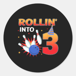 Sticker Rond Rouler Dans 3 Ans Anniversaire Bowling Kids Par