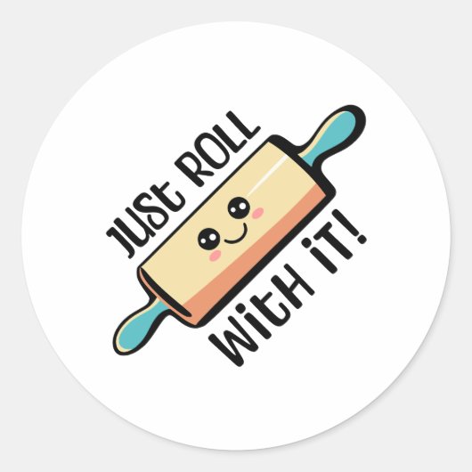 Sticker Rond Roulez Avec ! Caricature à épingle à roulement mig (Devant)