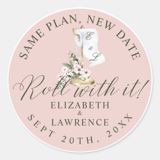 Sticker Rond Roulez Avec Elle Élégante Fleur De Cerisier & Papi (Devant)