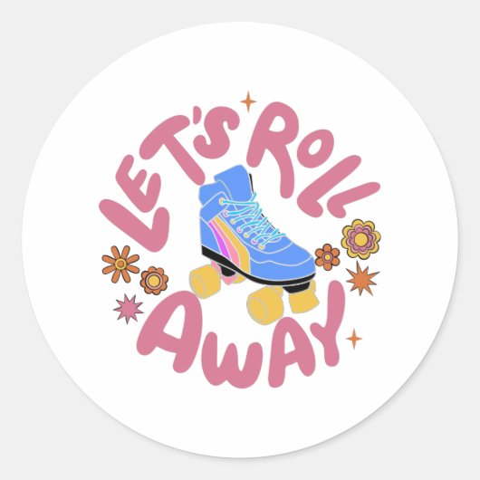 Sticker Rond Roulons les patins à rouleaux (Devant)