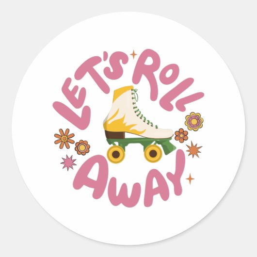 Sticker Rond Roulons les patins à rouleaux (Devant)