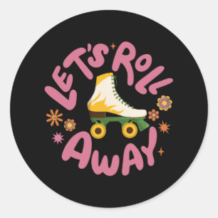 Sticker Rond Roulons les patins à rouleaux