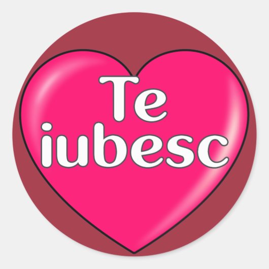 Sticker Rond Roumain - Je vous aime (Devant)
