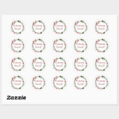 Sticker Rond Roumain Merry Christmas Wreath, Crăciun fericit (Feuille)