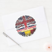 Sticker Rond Roumanie Royaume-Uni Royaume-Uni British Tree (Enveloppe)