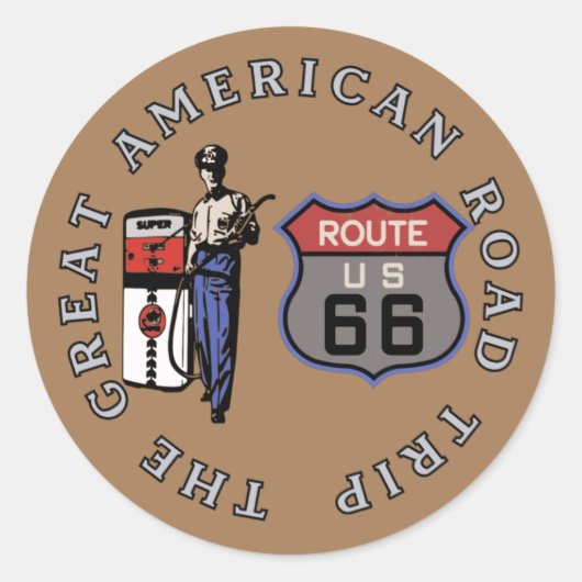 Sticker Rond Route 66 (Devant)