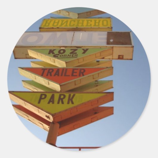 Sticker Rond Route 66, 1950 vintage (Devant)