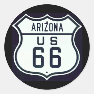 Sticker Rond Route 66 Arizona