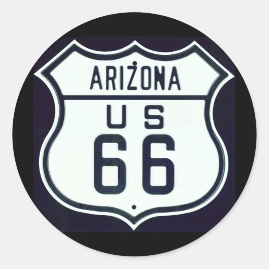 Sticker Rond Route 66 Arizona (Devant)