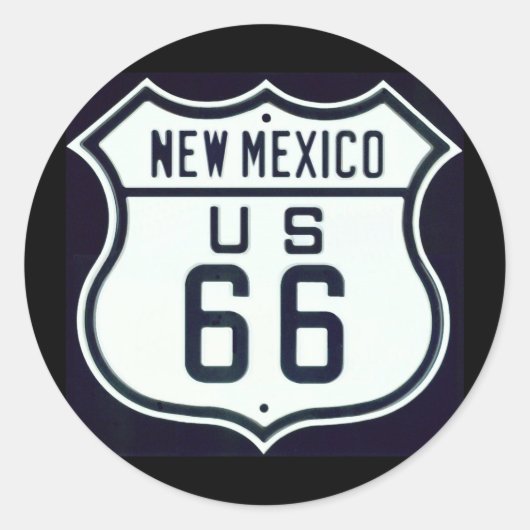 Sticker Rond Route 66 du Nouveau-Mexique (Devant)