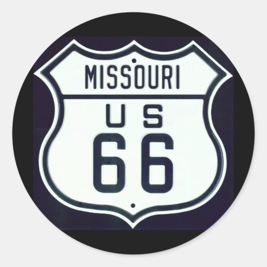 Sticker Rond Route 66 Missouri (Devant)