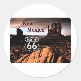 Sticker Rond Route 66 Nouveau-Mexique