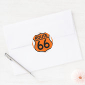 Sticker Rond route 66 sécurité orange Personnaliser ceci! (Enveloppe)