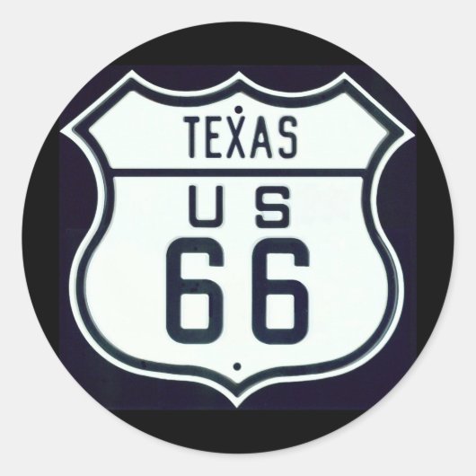 Sticker Rond Route 66 Texas (Devant)