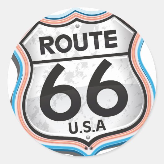 Sticker Rond Route 66 USA (Devant)