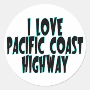 Sticker Rond Route de la côte Pacifique