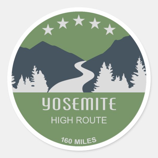 Sticker Rond Route élevée de Yosemite (Devant)