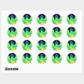 Sticker Rond route en brique jaune (Feuille)