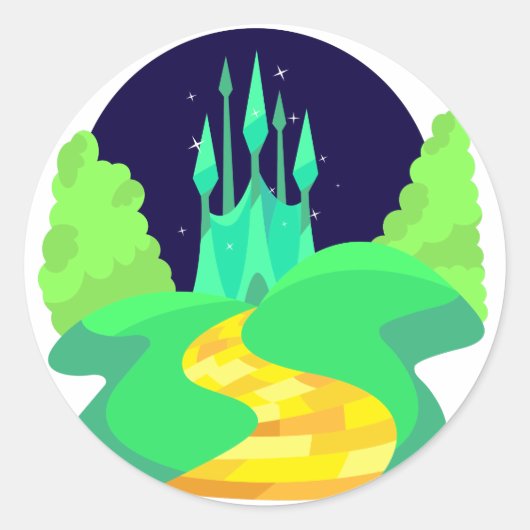 Sticker Rond route en brique jaune (Devant)