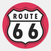 Sticker Rond Route Rouge 66 (Devant)
