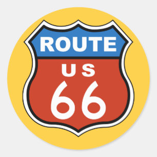 Sticker Rond Route US 66