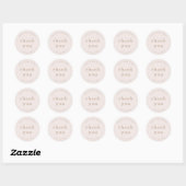 Sticker Rond ROWAN rose unique Baby shower simple Merci (Feuille)