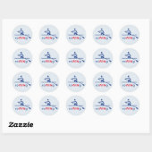 Sticker Rond RoWINg bleu motivationnel (Feuille)