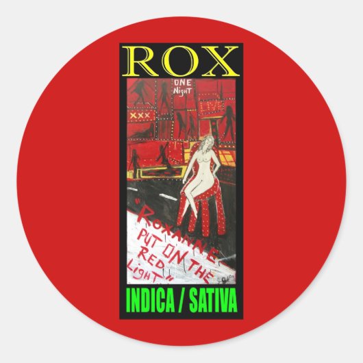STICKER ROND ROX INDICA SATIVA (Devant)