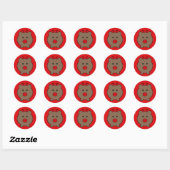 Sticker Rond Roy le cochon de Noël (Feuille)
