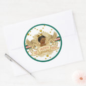 Sticker Rond Royal African Prince Green|Red|Gold (Enveloppe)