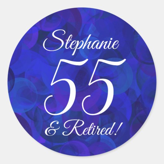 Sticker Rond Royal Blue 55 et Retraité Favor (Devant)