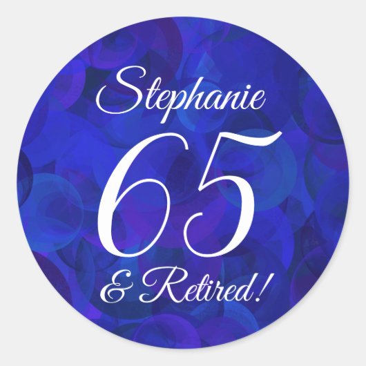 Sticker Rond Royal Blue 65 et Retraité Favor (Devant)