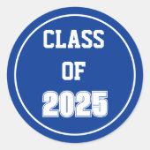 Sticker Rond Royal Blue and White School Colonnes Année (Devant)