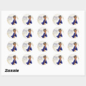 Sticker Rond Royal Blue bébé prince peau moyenne Cupcake Topper (Feuille)