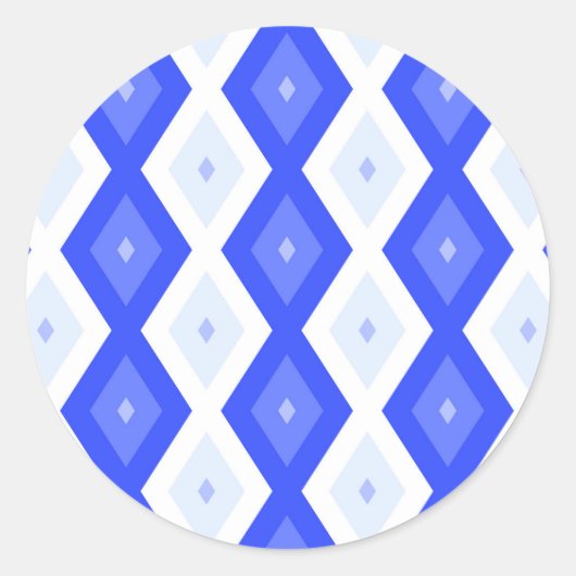 Sticker Rond Royal blue diamond pattern (Devant)
