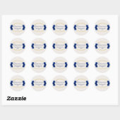 Sticker Rond Royal Blue et Gold Geometry Quinceañera (Feuille)