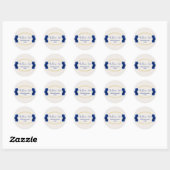 Sticker Rond Royal Blue et Gold Geometry Quinceañera (Feuille)