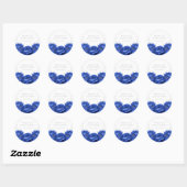 Sticker Rond Royal Blue Floral Elegant Quinceanera (Feuille)