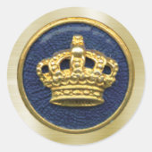Sticker Rond Royal Blue Gold Crown (Devant)