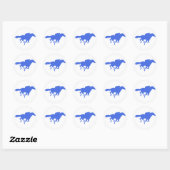 Sticker Rond Royal Blue Horse Racing (Feuille)