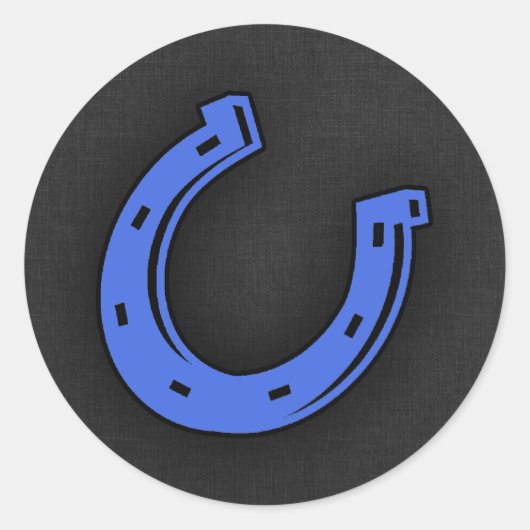 Sticker Rond Royal Blue Horseshoe (Devant)