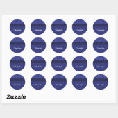 Sticker Rond Royal Blue Merci (Feuille)