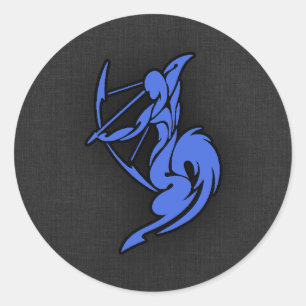 Sticker Rond Royal Blue Sagittarius