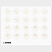 Sticker Rond Royal Gold Princess Anniversaire (Feuille)