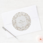 Sticker Rond Royal Gold White Great Gatsby 1920 Mariage (Enveloppe)